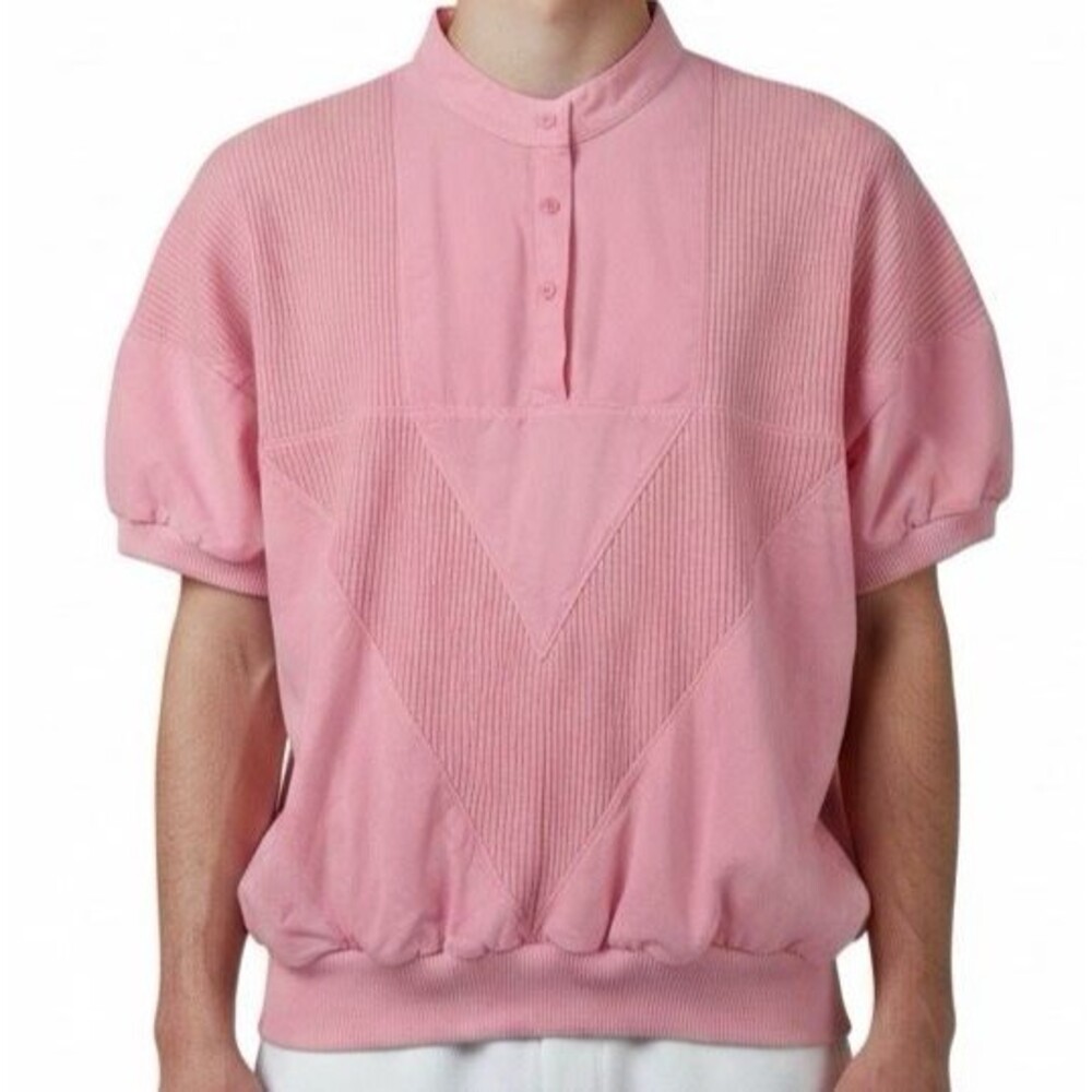 NEW Vintage 1980s Casual Isle Shirt Men Large Pink Breakdance Retro Dead Stock